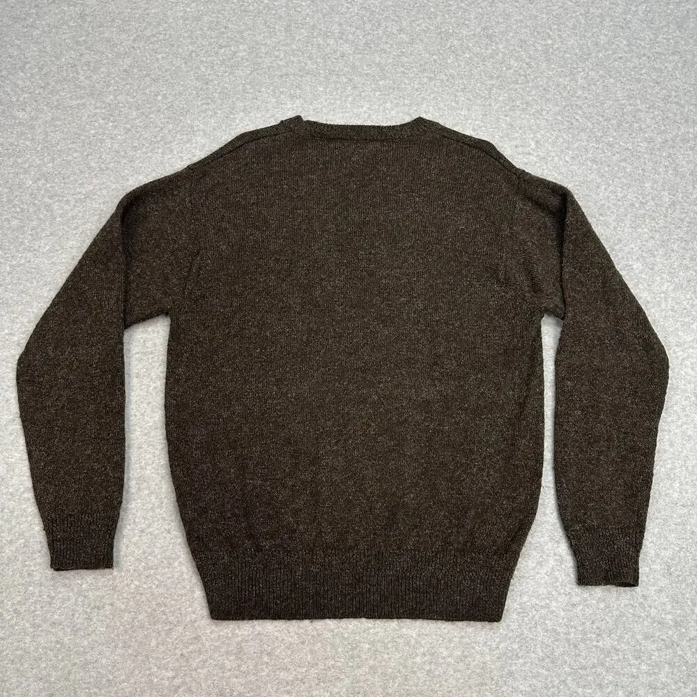 Pendleton Sweater Brown Shetland Wool Crewneck Knit MENS M Classic Heritage